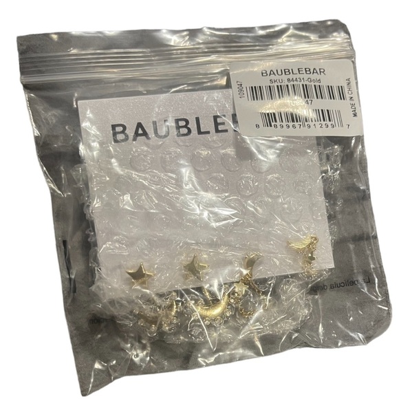 Bauble Bar Earrings Gold Cosmic Couple Earring Set Pierced Earrings Gold Tone - Picture 5 of 7